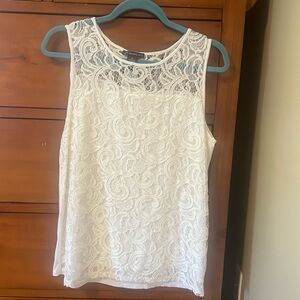 White lace tank